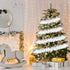 FOIMAS 33FT Christmas Tinsel Garland, White Twisted Metallic Hanging Garland for Christmas Tree, Fireplace Home
