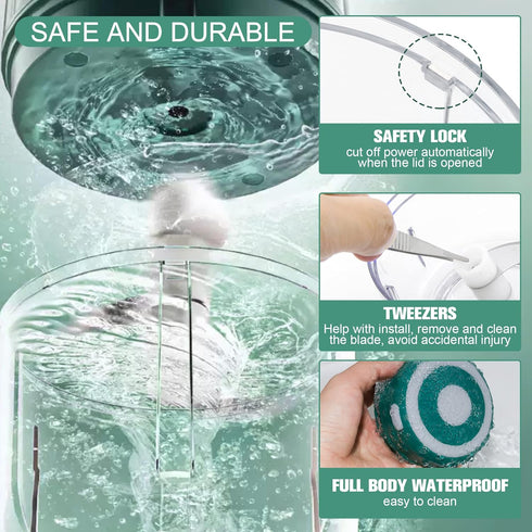 Electric Herb Grinder - 3.5 Inch Large Grinders for Grinding Dry Fresh Herbs and Spice, USB Rechargeable Grinder with Transparent Chamber, High-efficiency, Portable and Waterproof by beerfingo