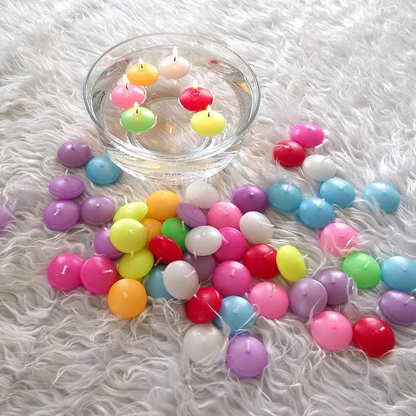Floating Candles - Multicolor Classic Unscented Tealight Shape Candles with 100PCS Silk Rose Petals for Home Decoration