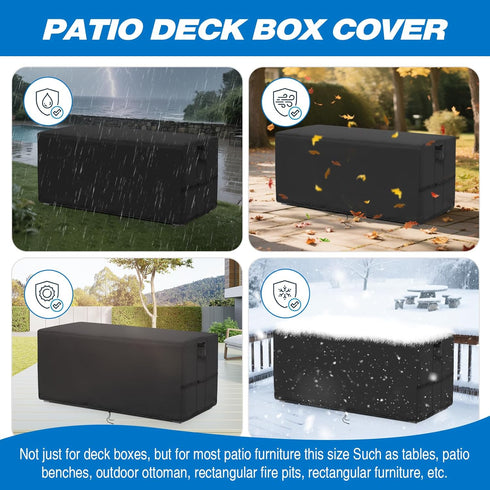 100 80 (50" 22" 25" Kingling Deck Box Cover, Outdoor Storage Box Cover for YITAHOME Gallon/Keter Gallon Deck Box