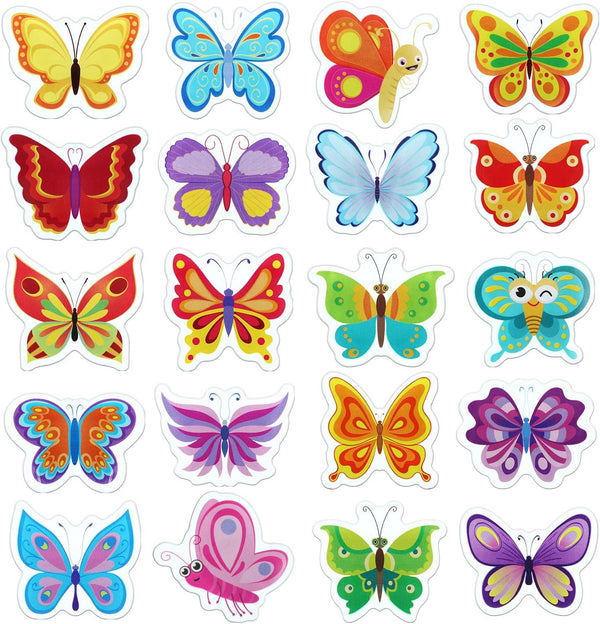 Boao 20 Pcs Colorful Butterfly Window Clings, Reusable Anti-Collision Stickers for Home Glass Decoration