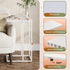 WLIVE Side Table, C Shaped End Table for Couch, Sofa and Bed, Large Desktop C Table for Living Room, Bedroom, Creamy