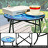 Plant Castle 14 Inch Indoor Outdoor Metal Round Side Table, Round Patio Coffee Bistro Table, Weather Resistant Black