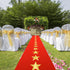 Timgle Disposable Red Plastic Carpet Runner, 3.28 x 16.4 ft, with Golden Star for Party, Wedding Theme Decoration