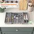 Lifewit Silverware Drawer Organizer, Expandable Utensil Tray for Kitchen, BPA Free Flatware Holder, Large, Grey