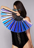 Frost Bite White Mint Fluid Hand Fan - Iridescent Festival Gear, Exclusive Rave Accessory