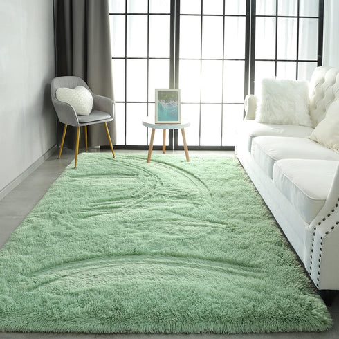 Pettop 3x5 Fluffy Sage Green Area Rug for Bedroom Living Room, Feet Soft Plush Fuzzy Rugs for Girls Kids Boys, Non-Slip