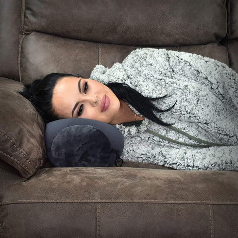 Microbead Bolster Tube Travel Pillow, Compact Neck Roll, Soft Lumbar Support, Pink