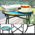 Weogot 14 Inch Patio Side Table, Weather Resistant Metal Side TableSide Table for Patio Yard Porch Balcony Garden