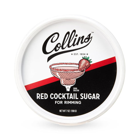 Rimming 7oz Collins Red Cocktail Sugar, Enhance Daiquiris, Cosmopolitans, Margaritas, Cocktail Drinks, Glass Sugar