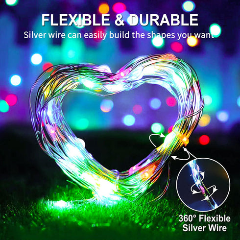 2 Pack 400 132ft 8 JMEXSUSS Multicolor Fairy Lights Battery Operated, Total LED Multicolor String Lights with Remote
