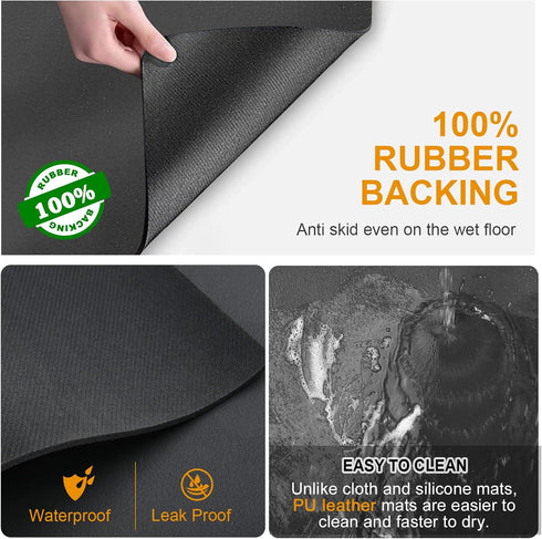 Dish Drying Mats for Kitchen Counter, Waterproof Mat for Coffee Bar Accessories, Deep Gray 16"*19"