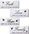 4 Pieces Faith Love Hope Family Wood Sign, Rustic Wooden Home Wall Sign for Front Porch Door