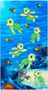 Softerry Happy Little Turtles Beach Towel, 28 x 51 inches, 100% Cotton, Soft and Absorbent