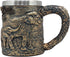 Ebros 12oz Animal Totem Spirit Safari Elephant And Calf Family Mug - Rustic Textured Tree Bark Design