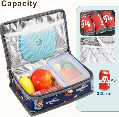 FlowFly Small Insulated Lunch Box, Portable Soft Bag Mini Cooler Thermal Meal Tote Kit for Work & School (Alpaca)