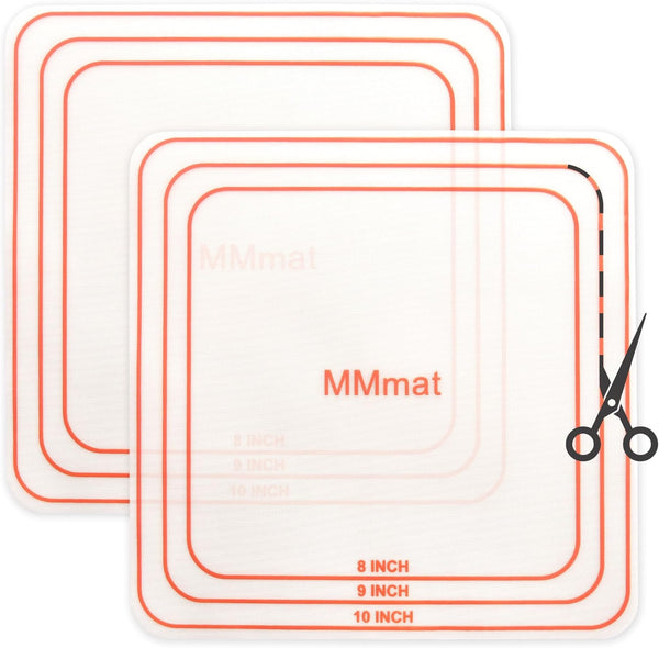 Silicone Baking Mat Set of 2, Non-Stick Cuttable Mats, 8/9/10 inches, Best German Silicone for Baking