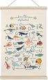 HRQKO Ocean Alphabet Poster Hanger Frame, ABC Poster Wall Art with Wooden