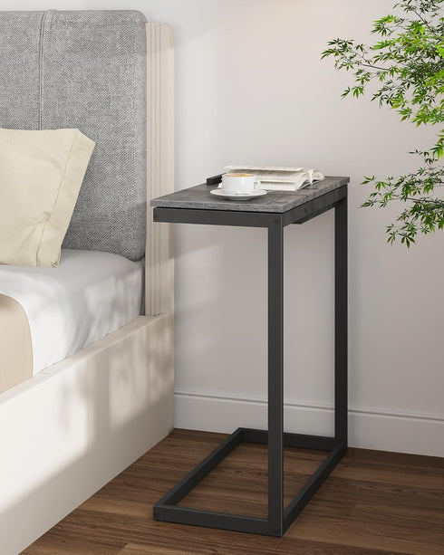 TB01BY089 TUTOTAK C Shaped End Table, Large Side Table with Storage Bag, TV Tray Under Couch Table for Livingroom