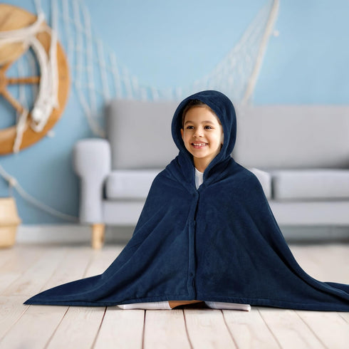 Swimming 3-8 50x30 Inch, PAVILIA Fleece Hooded Towel for Kids, Soft Plush Beach Bath Towel, Absorbent Shower Wrap