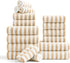 18-Piece Microfiber Bath Towels Set - 6 Bath Sheet, 6 Hand Towels,