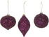 Beaded Purple Plum Glittered Ball Finial - 6 inch Glass Decorative Hanging Christmas Ornament Set