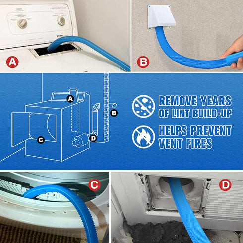 Sealegend Dryer Vent Cleaner Kit, Vacuum Hose Attachment for All Vacuum Cleaners, Quickly Lint Remover