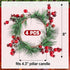 4.3 Inches 4 Christmas Candle Rings- Candle Wreaths Candle Garland with Artificial Red Berries- Xmas Wreath Candle