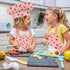 Adjustable Kids Chef Hat and Apron, Toddler Aprons with Pocket for Cooking Baking, Girls Boys