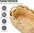 Set 2,Water Coeusy Scalloped Basket of Hyacinth Basket for Organizing and Decor,Hand-Woven Wicker Storage Baskets