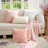 MIULEE 3D Decorative Romantic Valentines Stereo Chiffon Rose Flower Throw Pillow Cover, 16x16 Inch Peach Pink