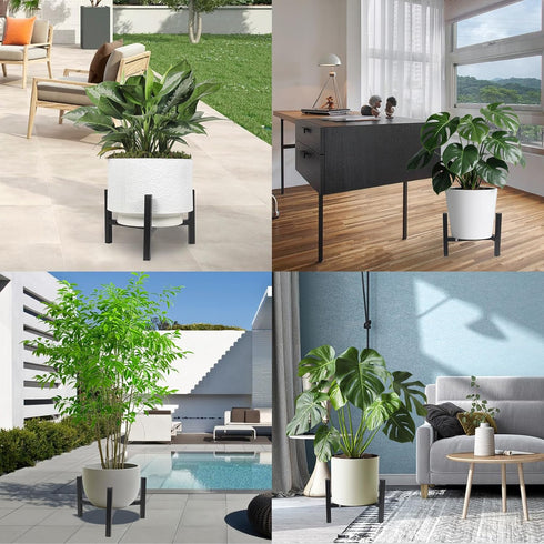 2 8-12inch Vigordream Metal Plant Stand, Adjustable Heavy Duty Sturdy Plant Holder for Indoor Outdoor Use, Height