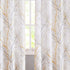 FMFUNCTEX Linen Semi Sheer Curtains - Yellow White 45 Inches Long for Bedroom, Grey Tree Branch Print