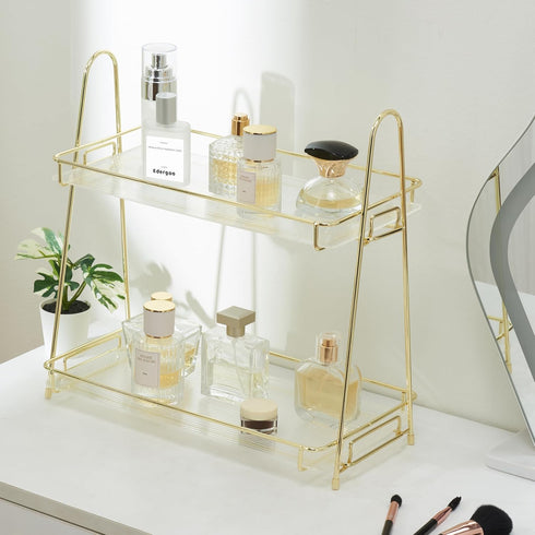 Countertop, 2 Counter 10S Countertop Edergoo Bathroom Organizer Tier Bathroom Organizer Tool-Free Assembly, Acrylic