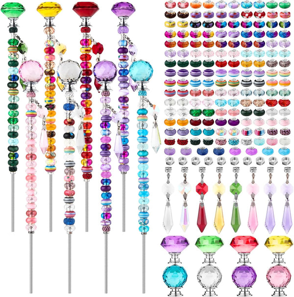 UFU 192Pcs DIY Fairy Wand Beaded Garden Stakes Kit, Fairy Wands Kit