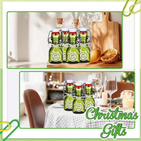 20 Pack Favors(2 oz,Olive Queekay Mini Swing Top Glass Bottles for Vanilla Extract Homemade Olive Oil Bottles with Lids