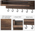 Mkono Small Rustic Wood Key Holder for Wall, 9.5" x 3.5" x 2.5", Decorative Display Keys Hanger Organizer with 6 Hooks