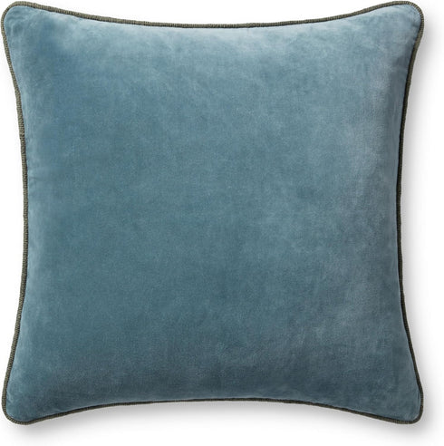 Loloi Liza Pillow Cover, 22'' x 22'' with Poly, Blue