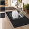 Coffee Mat for Countertop, 24x16" Super Absorbent Large Bar Mat, Quick Dry Black Dish Drying Mat for Kitchen
