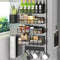 DTUQYX Magnetic Spice Rack for Refrigerator, 7 Pack Metal Shelf Black ,