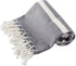100% Cotton Decorative Turkish Fouta Towel, Soft & Absorbent with Twisted Fringe - Black Stripe