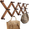 OROPY Wood Accordion Wall Hanger, Expandable Coat Rack Wall Mount with 14