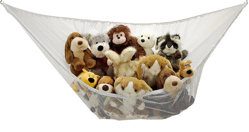 Handy Laundry Jumbo Toy Hammock, Organize Stuffed Animals or Children's Toys, Expands to 5.5 Feet, White