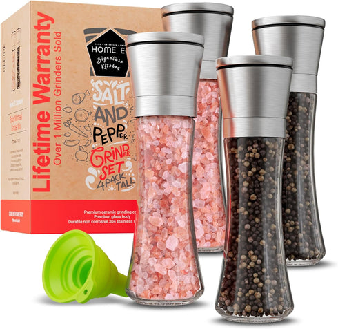 Home EC Original Stainless Steel Sea Salt and Pepper Grinder Set of
