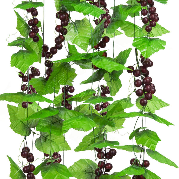 Meiliy 8FT Artificial Greenery Chain Grapes - Fake Vines Leaves Foliage for Home Room Garden Wedding Decor