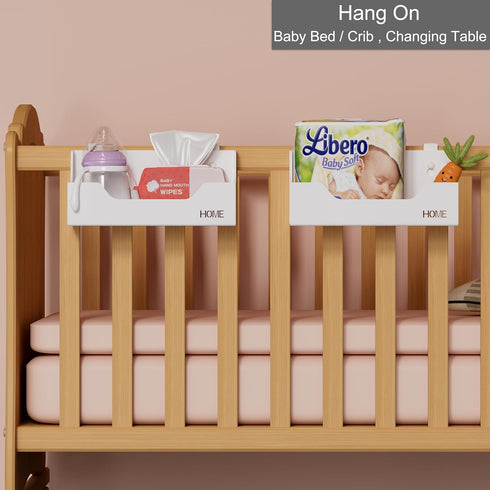 MATIMASU Bedside Caddy Hanging Storage Basket Little Size Plastic Beside Shelf Hang-on Storage Organizer for Collage