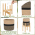 Sunnychicc Stand(7.87 Inch,Black Plant Basket with Stand Indoor Planter Pot Holder Sturdy Jute Rope Modern Woven