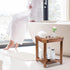 14in, Boulphia Shower Foot Rest Acacia Wood Shower Stool for Shaving Legs, Waterproof Corner Shower Stool with Storage