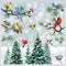 Mfault 187 PCS Winter Birds Pine Tree Branch Window Clings, Xmas Red Cardinal Blue Chickadee Decor