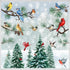Mfault 187 PCS Winter Birds Pine Tree Branch Window Clings, Xmas Red Cardinal Blue Chickadee Decor
